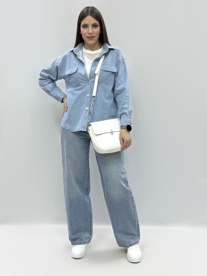 zhz 9082 рубашка женская джинсовая