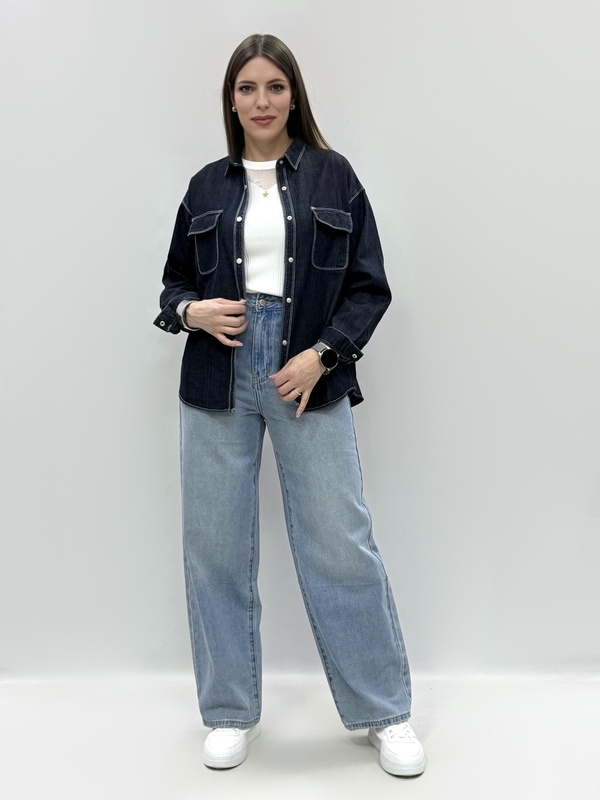 zhz 9082 рубашка женская джинсовая