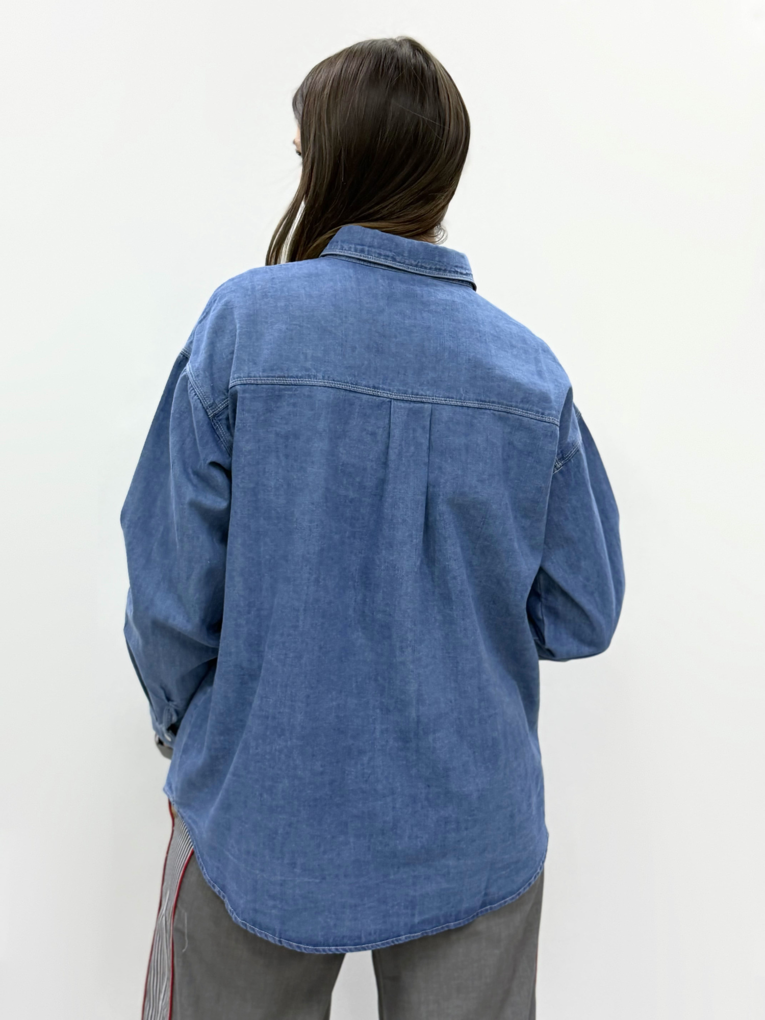 zhz 20211 рубашка женская джинсовая