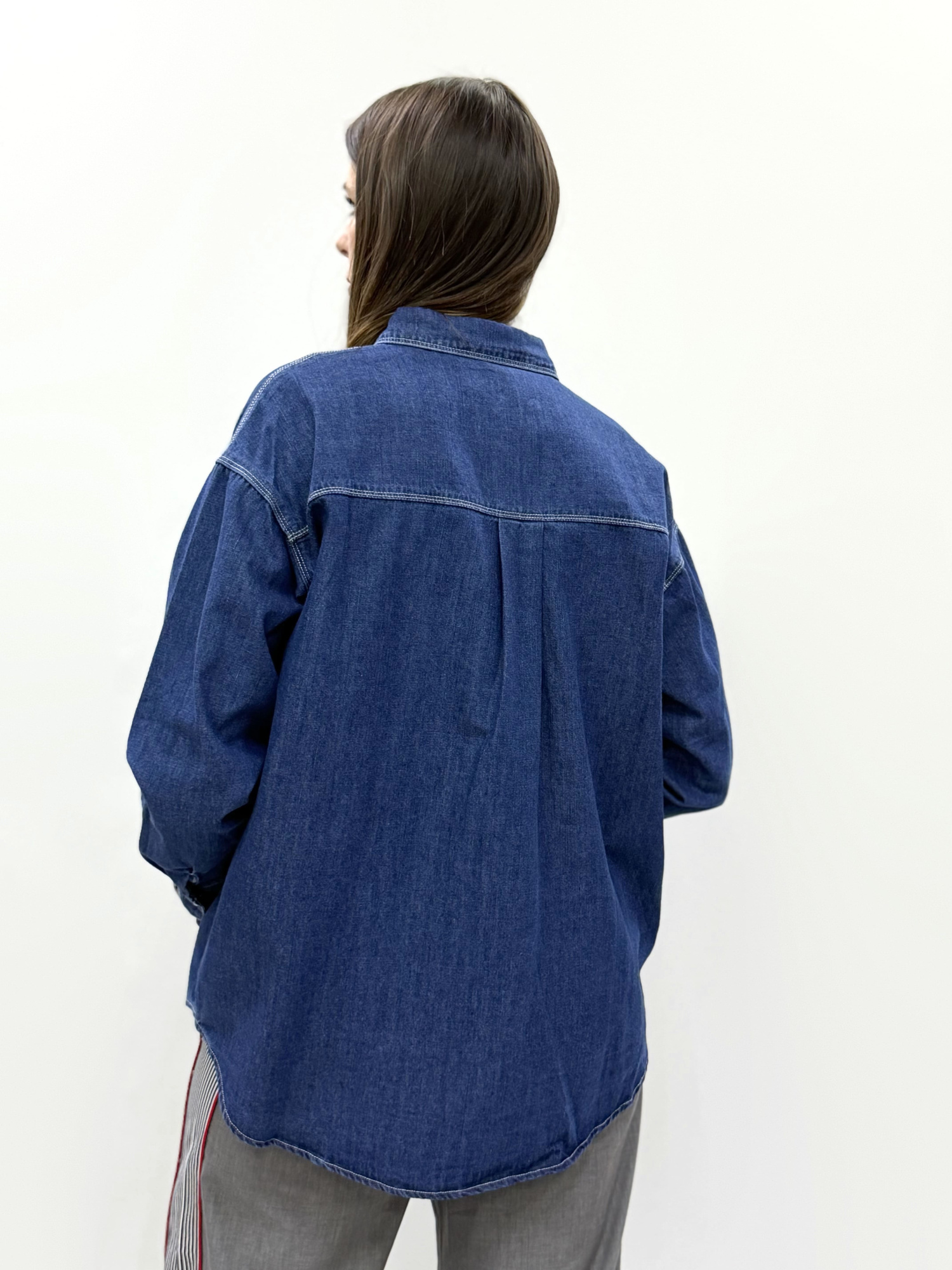 zhz 20211 рубашка женская джинсовая