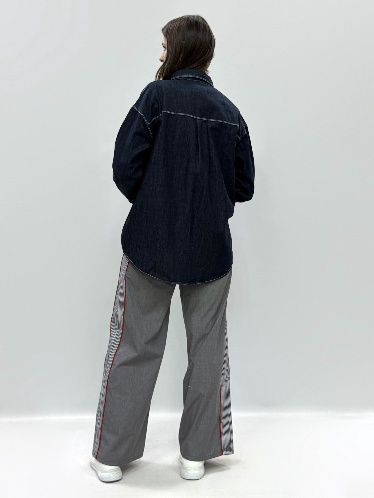 zhz 20211 рубашка женская джинсовая