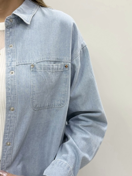 zhz 20211 рубашка женская джинсовая