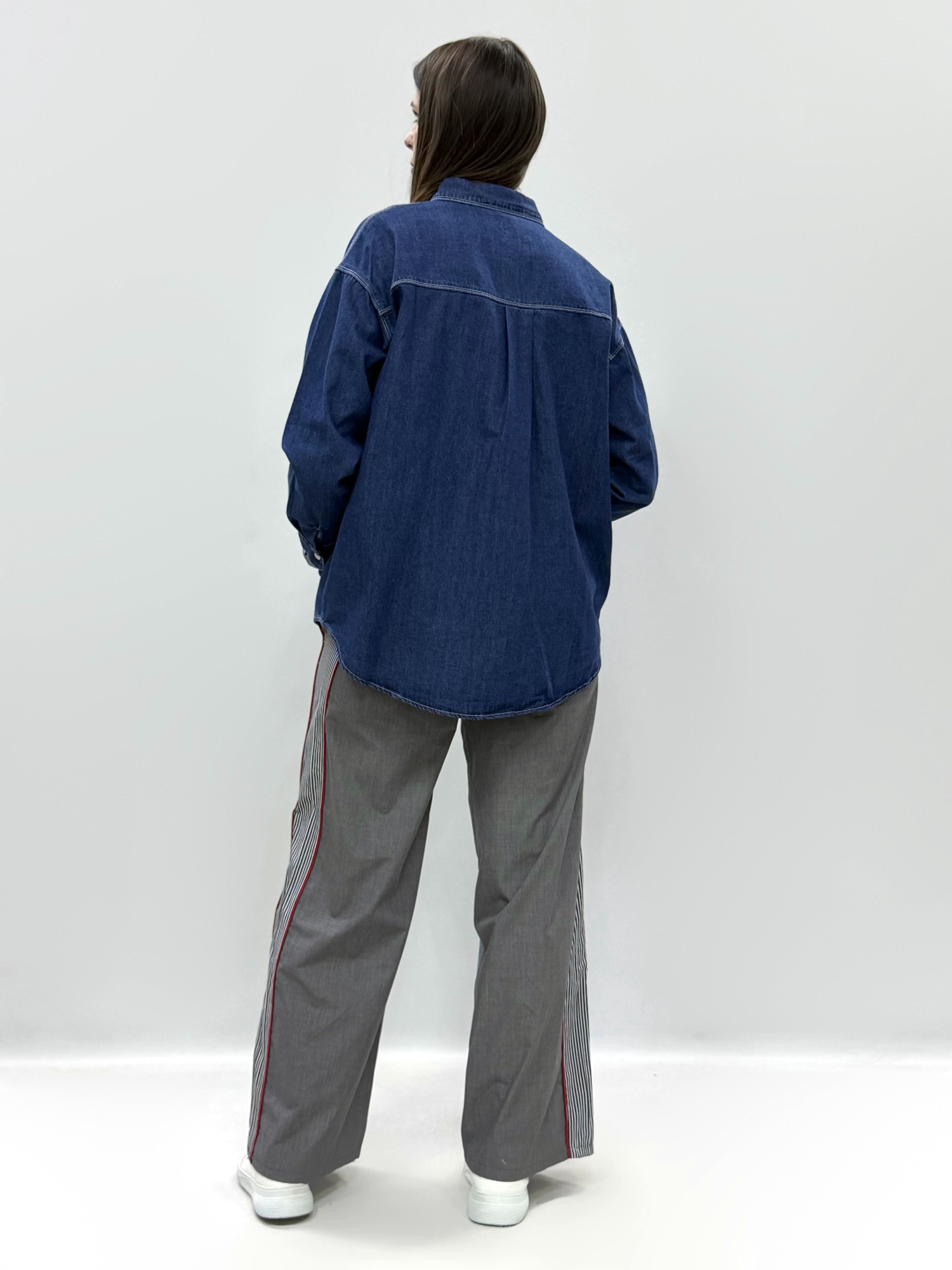 zhz 20211 рубашка женская джинсовая