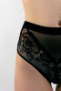 Nikol Djumon 174.28 Velvet Flora Трусы бразилиана женские (38 Black-0170)