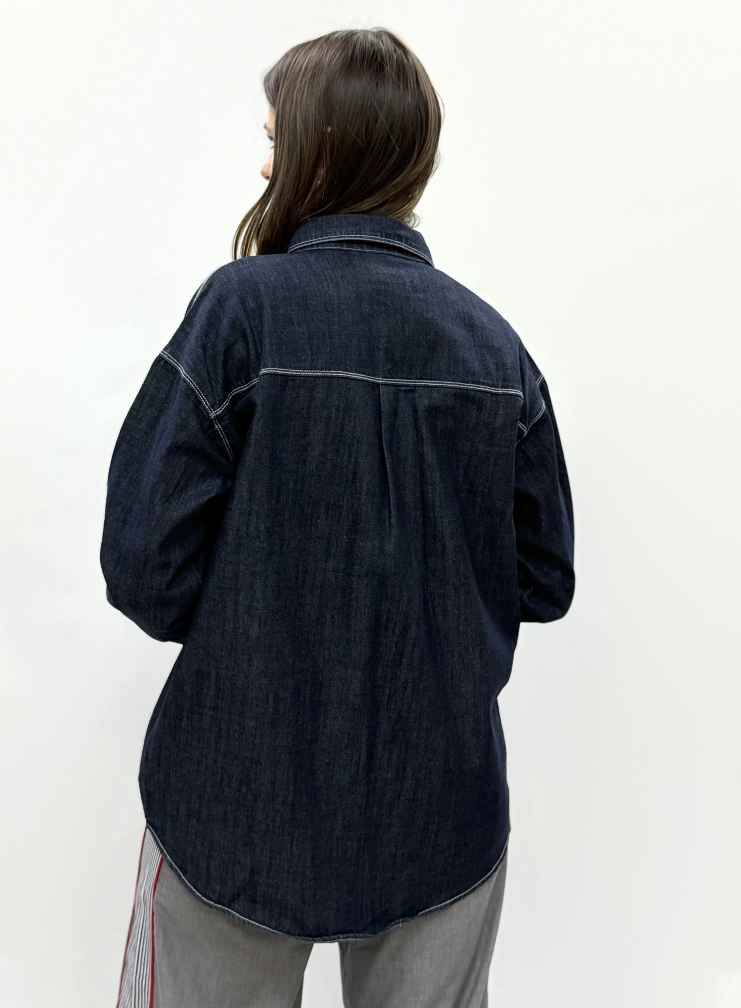 zhz 20211 рубашка женская джинсовая