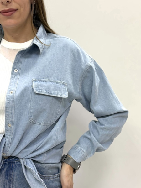 zhz 9082 рубашка женская джинсовая