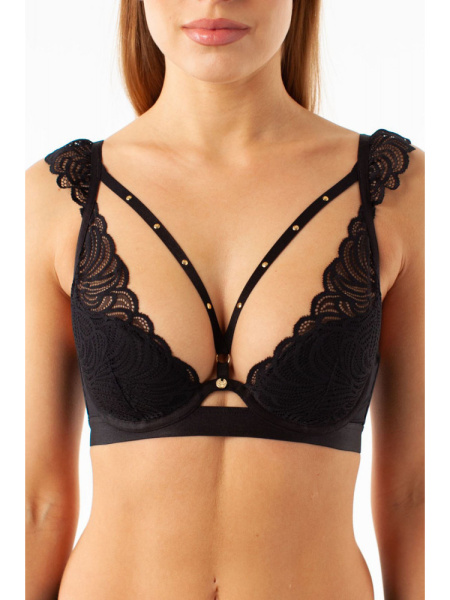 Coquette Revue 90120 Zodiac Бюстгальтер браллет (70B черный с бежевым)