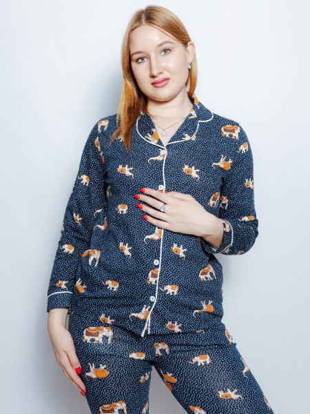 milana p-10199 пижама брюки, рубашка женская