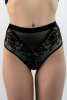 Nikol Djumon 174.28 Velvet Flora Трусы бразилиана женские (38 Black-0170)