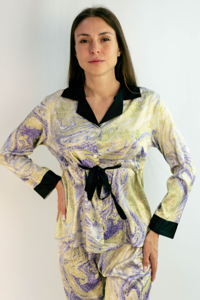 Lavolle 5801 Пижама рубашка, брюки женская (XXL зеленый)